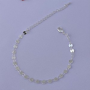 Pulseira mini moedinhas em banho de prata silver