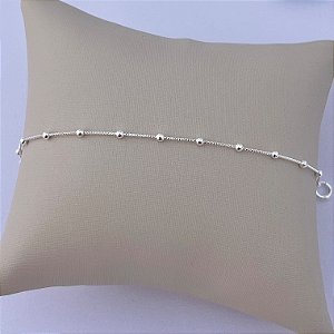 Pulseira infantil de bolinhas em banho de prata silver