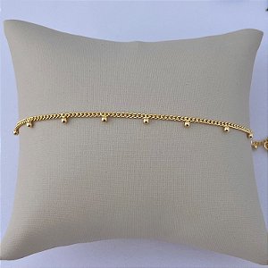 Pulseira de bolinhas em banho de ouro 18k
