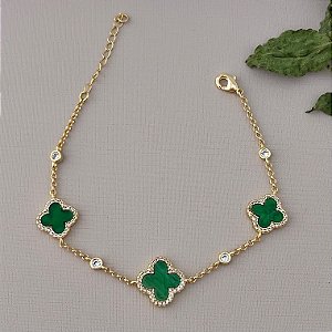 Pulseira inspiração Van-Cleef em banho de ouro 18k