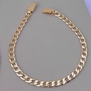 Pulseira masculina elos grumet G em banho de ouro 18k