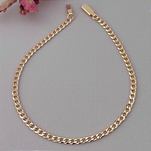 Pulseira masculina elos grumet P em banho de ouro 18k