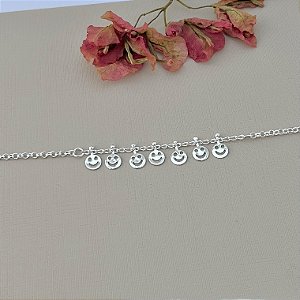 Pulseira infantil de smiles em banho de prata silver