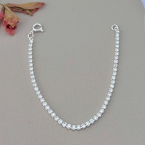 Pulseira riviera em banho de prata silver