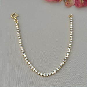 Pulseira riviera em banho de ouro 18k