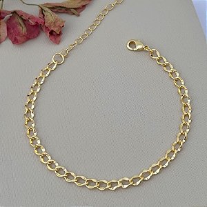 Pulseira de elos ondulados em banho de ouro 18k