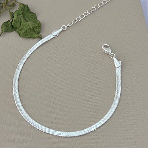 Pulseira fita P em banho de prata silver