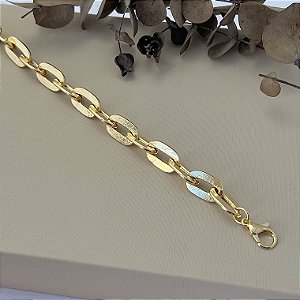 Pulseira de elos robustos em banho de ouro 18k