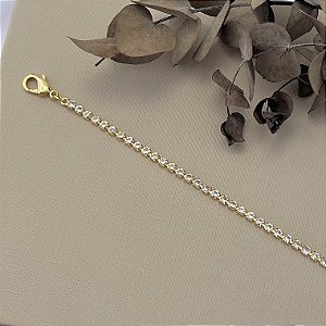 Pulseira riviera em banho de ouro 18k