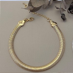 Pulseira salamandra G em banho de ouro 18k