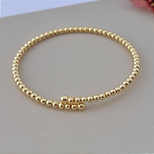 Bracelete de bolinhas em banho de ouro 18k