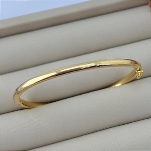 Bracelete fino liso em banho de ouro 18k