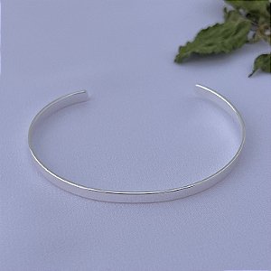 Bracelete liso em banho de prata silver