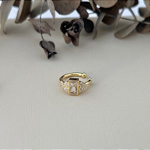 Piercing fake com zircônia em banho de ouro 18k