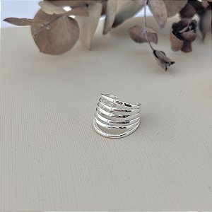 Piercing fake 6 fileiras lisas em banho de prata silver