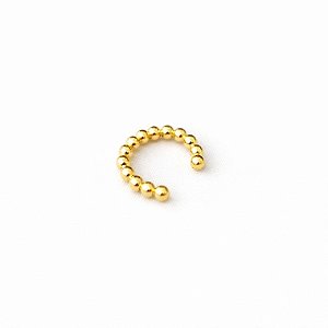 Piercing fake de bolinhas em banho de ouro 18k