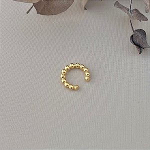 Piercing fake de bolinhas em banho de ouro 18k