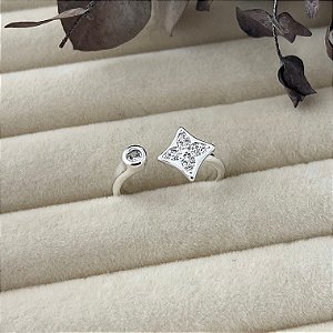 Anel aro 15 inspiração Louis Vuitton em banho de prata silver