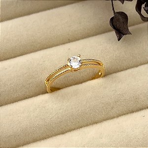 Anel aro 17 solitário vazado