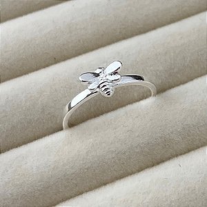 Anel abelha em banho de prata silver