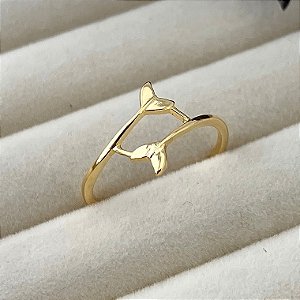 Anel rabo sereia em banho de ouro 18k