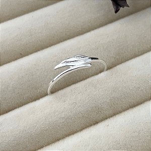 Anel aro 20 folha em banho de prata silver
