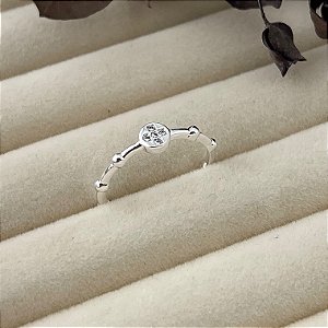 Anel aro 19,5 cruz cravejado em banho de prata silver