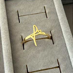 Anel fé aro 13,5 em banho de ouro 18k