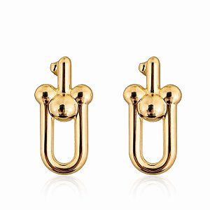 Brinco inspiração Tiffany liso em banho de ouro 18k