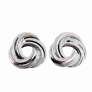 Brinco triângulo ondas texturizado em banho de prata silver
