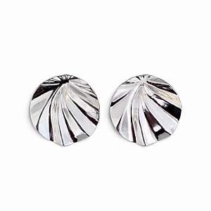 Brinco orgânico em banho de prata silver