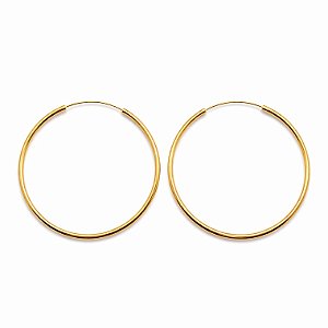 Argola fina média em banho de ouro 18k