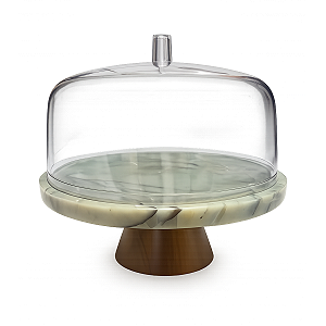 Boleira de Quartzito com Base em Madeira Premium