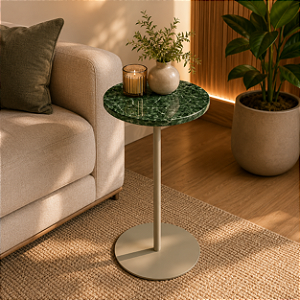 Mesa Lateral Design Premium em Pedra Natural