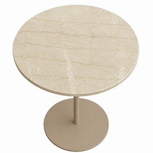 Mesa Lateral Matera 50cm de Mármore com Base em Aço Carbono