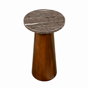 Mesa de Apoio Lateral Raffinato 27cm de Granito com Pé de Madeira