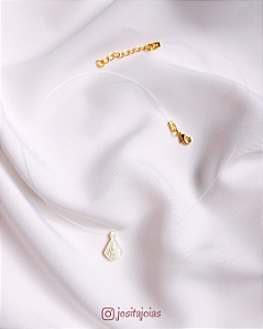 Colar Nossa Senhora Aparecida em madrepérola no fio de nylon