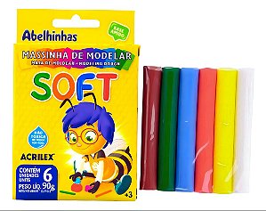 Massinha De Modelar Criativa 6 Rolos Coloridos
