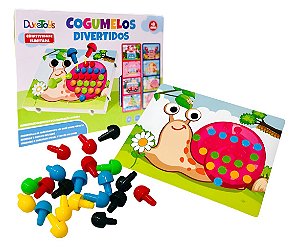 Jogo Educativo Infantil Prego Cogumelo 35 Peças Diversos Modelos DuteToys DTY0860