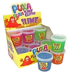 Puxa Puxa Slime Com Gliter Geleca Meleca P/ Brincar 180gr 1u