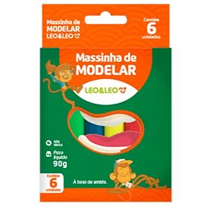 Massinha de Modelar 6 Cores Lavável Leo&Leo