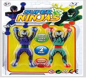 Kit 2 Bonecos Ninja que Grudam na Parede