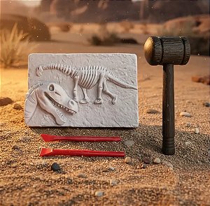 Kit Fóssil Dino Infantil com Ferramentas Educativo