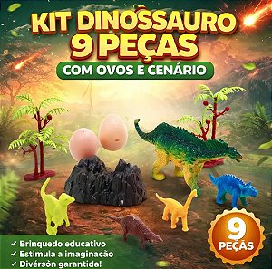Kit Dinossauro 9 Peças Multicolorido