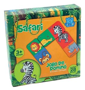 Jogo Dominó Safári Brinquedo Infantil