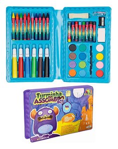 Kit Escolar Maleta Azul 31 Peças Art Brink