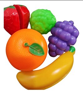 Kit 5 Frutas de Brinquedo para Cortar Art Brink