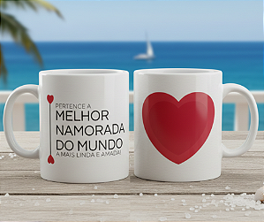 Caneca personalizada "MELHOR NAMORADA DO MUNDO".