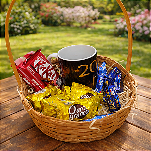 Cesta de Doces & Guloseimas/acompanha Caneca
