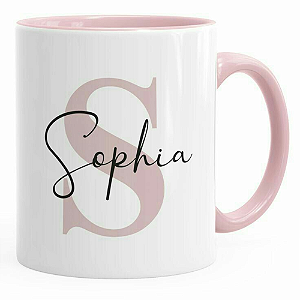 Caneca Presente Personalizado Inicial Do Nome Minimalista